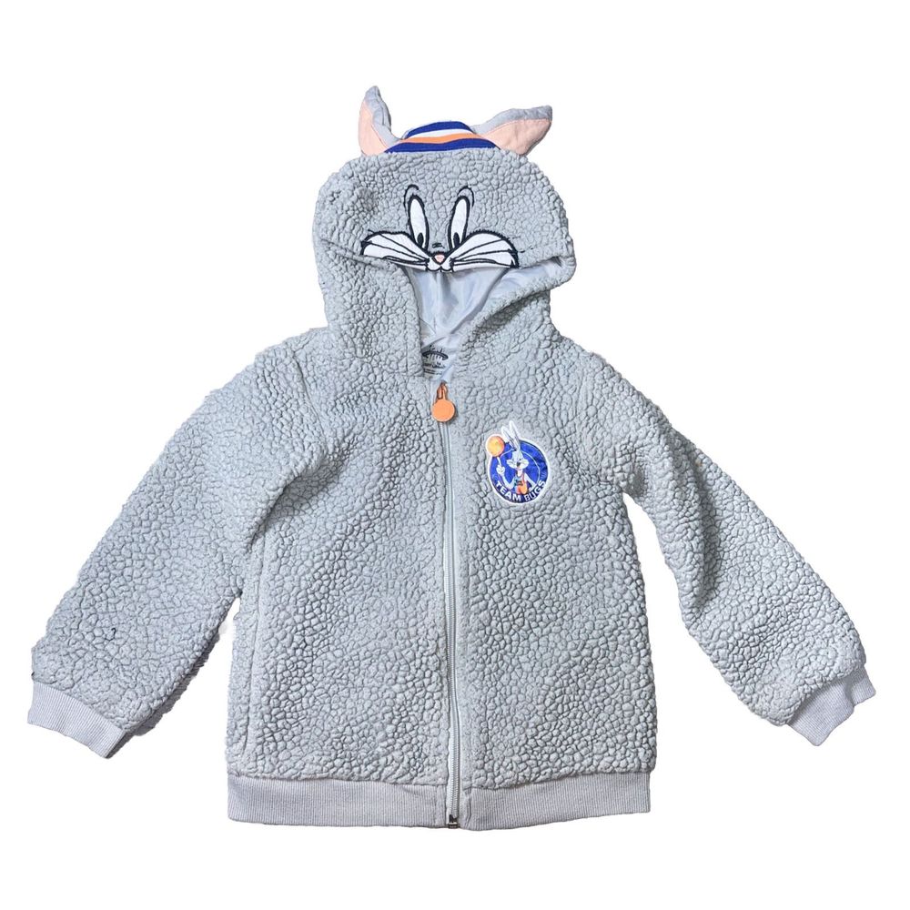Space Jam Boys and Girls Hooded Zip Zippered Jacket, 4T Bugs Bunny